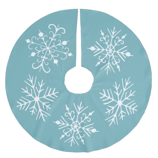 アクアスノーフレーククリスマスツリースカート ブラッシュドポリエステルツリースカート (正面)