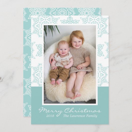 アクアスノーフレークスメリークリスマスフォト シーズンカード (正面/裏面)