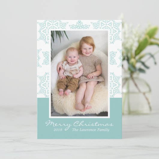 アクアスノーフレークスメリークリスマスフォト シーズンカード (スタンド正面)