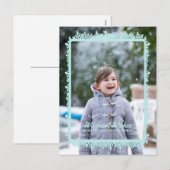 アクアスノーフレークフレームホリデーフォト シーズンポストカード (正面/裏面)