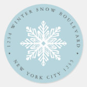 アクアスノーフレーク結婚のクリスマスの家族の住所 ラウンドシール (正面)