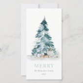 アクアスノー水彩松のクリスマスツリーギフト シーズンカード (正面)