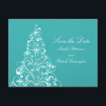 アクアスパークリホリデーツリーザデイトポストカード 案内ポストカード<br><div class="desc">まだシンプル非常にエレガントスパークリーの休日の木のターコイズで日付のハガキを保存し渦巻形のます輝くバルブときらめくクリスマスツ飾リーを特徴とする。この素敵な日付葉書を保存するクリスマスや冬の結婚式を発表するのに最適である。簡単カスタマイズは、単に提供さ結婚れた文字フィールドに人の詳細を追加する。クリック「Itカスタマイズ」ボタンで、パーソナライズのオプションを追加。注：これはDIGITAL ART (FLAT)デザイン。デザインは、ライトクリスマスツリーの外観をシミュレートするために作成される。</div>