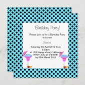 アクアスポット誕生日パーティーの招待状 招待状 (正面/裏面)