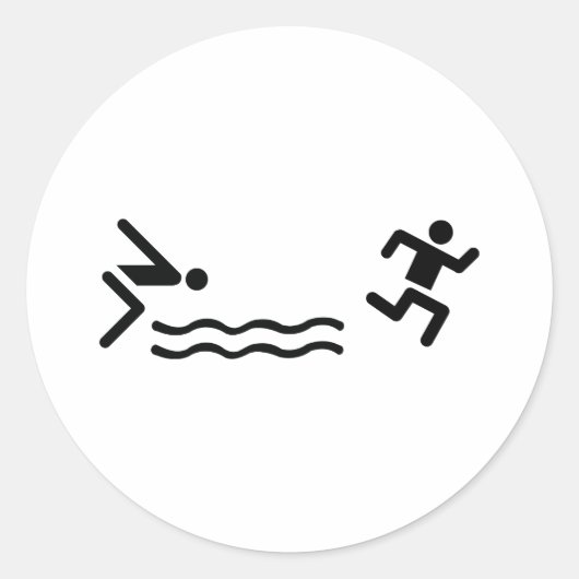 アクアスロン黒のアイコン ラウンドシール (正面)