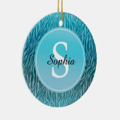 アクアゼブラグラデーションプリントモノグラム セラミックオーナメント (右)