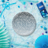 アクアゼブラプリントグラデーション ペーパープレート (パーティー)