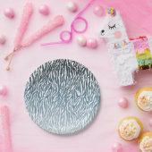 アクアゼブラプリントグラデーション ペーパープレート (パーティー)