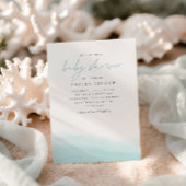 アクアタイドコースタルウォーターカラーベビーシャワー 招待状