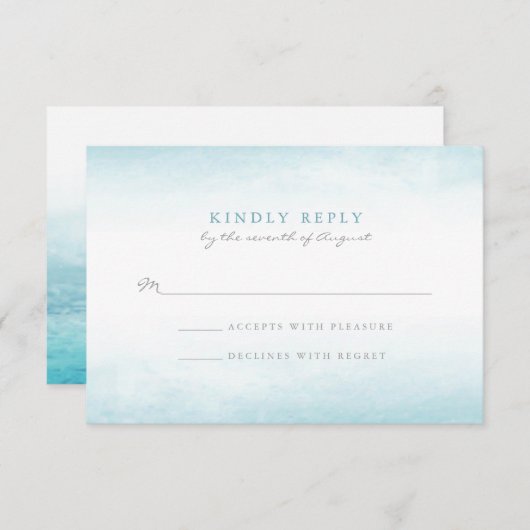 アクアタイド |水彩RSVP 出欠カード (正面/裏面)