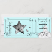 アクアタイポグラフィ引用文チャペルチケット結婚ズ 招待状 (裏面)