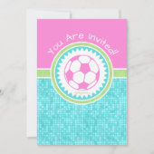 アクアタイル付きトリパステルカラーサッカー 招待状 (正面)