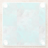 アクアターコイズとグレーストーンの外観 ガラスコースター (裏面)