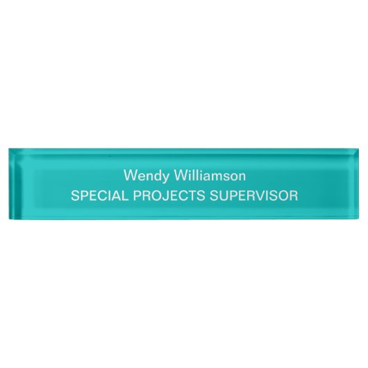 アクアターコイズオフィス机用ネームプレート デスクネームプレート (正面)