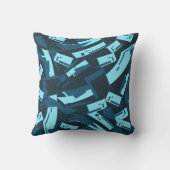 アクアターコイズオンネイビー傾斜散乱片 クッション (裏面)