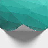 アクアターコイズグラディエント幾何メッシュパターン ラッピングペーパー (角)