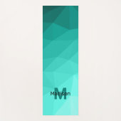 アクアターコイズグラディエント幾何メッシュモノグラム ヨガマット (正面)