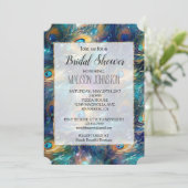 アクアターコイズゴールド孔雀の羽根 招待状 (スタンド正面)