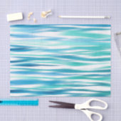 アクアターコイズストライプ抽象芸術 薄葉紙 (クラフト)