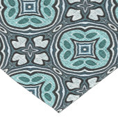 アクアターコイズティール(緑がかった色)ブルーグリーンボヘミアントライバルアート ショートテーブルランナー (コーナー)