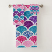 アクアターコイズピンクパープルマーメイドはかりで測 バスタオルセット (インサイチュ)
