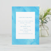 アクアターコイズブルーウォーターカラーミニマル結婚リスト 招待状 (スタンド正面)