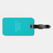 アクアターコイズブルーカラーブロックストライプ ラゲッジタグ (裏面横)