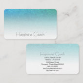 *~*アクアターコイズブルーグラデーショングリッター 名刺 (正面/裏面)