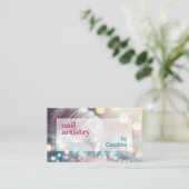 アクアターコイズブルーホットピンクグリッター爪、 ネイルポーランド 名刺 (スタンド正面)