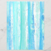 アクアターコイズブルーホワイトツリーズスクラップブック紙 (裏面)