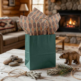 アクアターコイズラストオレンジダークブラウンモザイクアート 薄葉紙