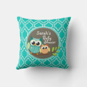 アクアターコイズレトロフールズベビーシャワー クッション (裏面)