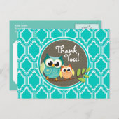 アクアターコイズレトロフールズベビーシャワー ポストカード (正面/裏面)