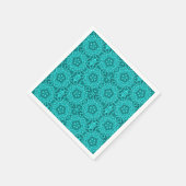 アクアターコイズ幾何学模様 スタンダードカクテルナプキン (角)