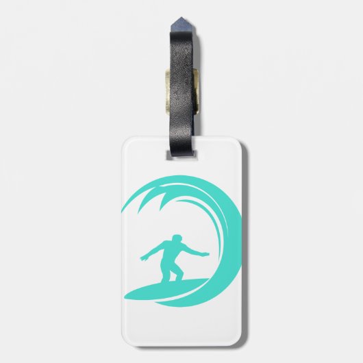 アクアターコイズ;ブルーグリーンサーフィン ラゲッジタグ (裏面縦)