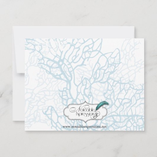 アクアタートルラブ結婚の応答カード 出欠カード (裏面)