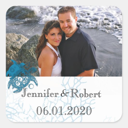 アクアタートルラブ結婚ズ スクエアシール (正面)