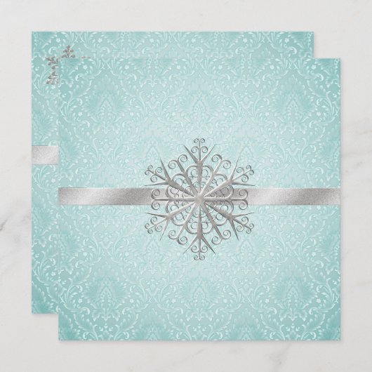 アクアダマスクウェディングリハーサルディナー招待状 招待状 (正面/裏面)