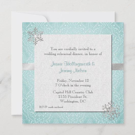 アクアダマスクウェディングリハーサルディナー招待状 招待状 (裏面)