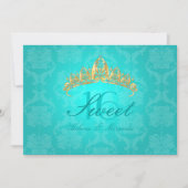 アクアダマスクスイート16/ティアラ/ターコイズ招待状 招待状 (正面)