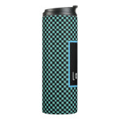 アクアチェッカーボードパーソナライズされたフローラ タンブラー (回転左)