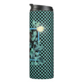 アクアチェッカーボードパーソナライズされたフローラ タンブラー (回転右)