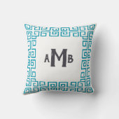 アクアチノイスリーワイドギリシャ鍵モノグラム クッション (裏面)