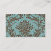 アクアチョコレートダマスクのカスタマイズ 名刺 (裏面)