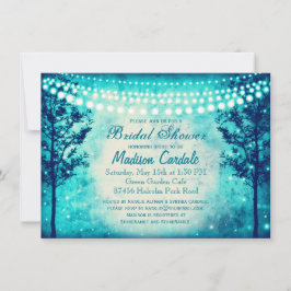 アクアツリーストリングライトブライダルシャワー招待状 招待状