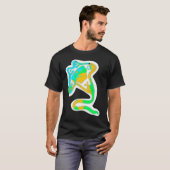 アクアティックな鮮やかな色のエイ Tシャツ (正面フル)