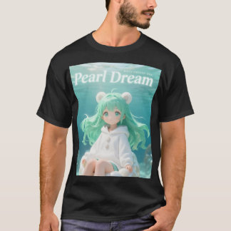 アクアティックミント: パーカーを着たかわいい海底の少女 & イリデッセンス Tシャツ
