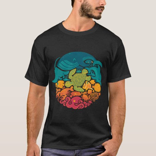 アクアティックレインボー (ライトブルー) Tシャツ (正面)