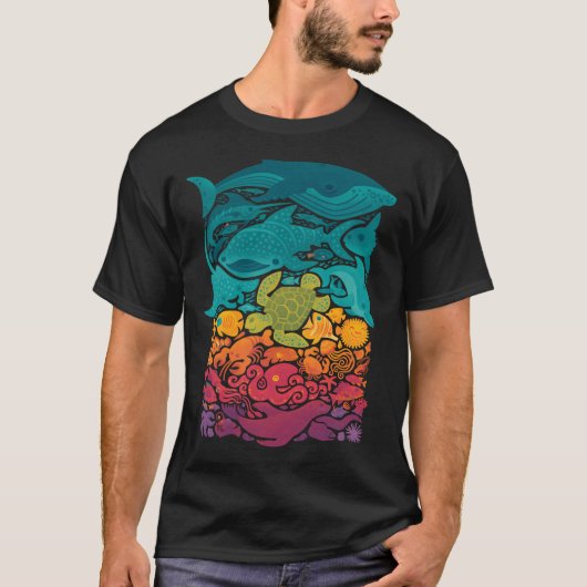アクアティック スペクトラム : ライトブルー Tシャツ (正面)