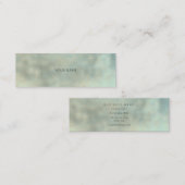 アクアティファニーグレー金ゴールドリネンミニマルテクスチャアーバン スキニー名刺 (正面/裏面)